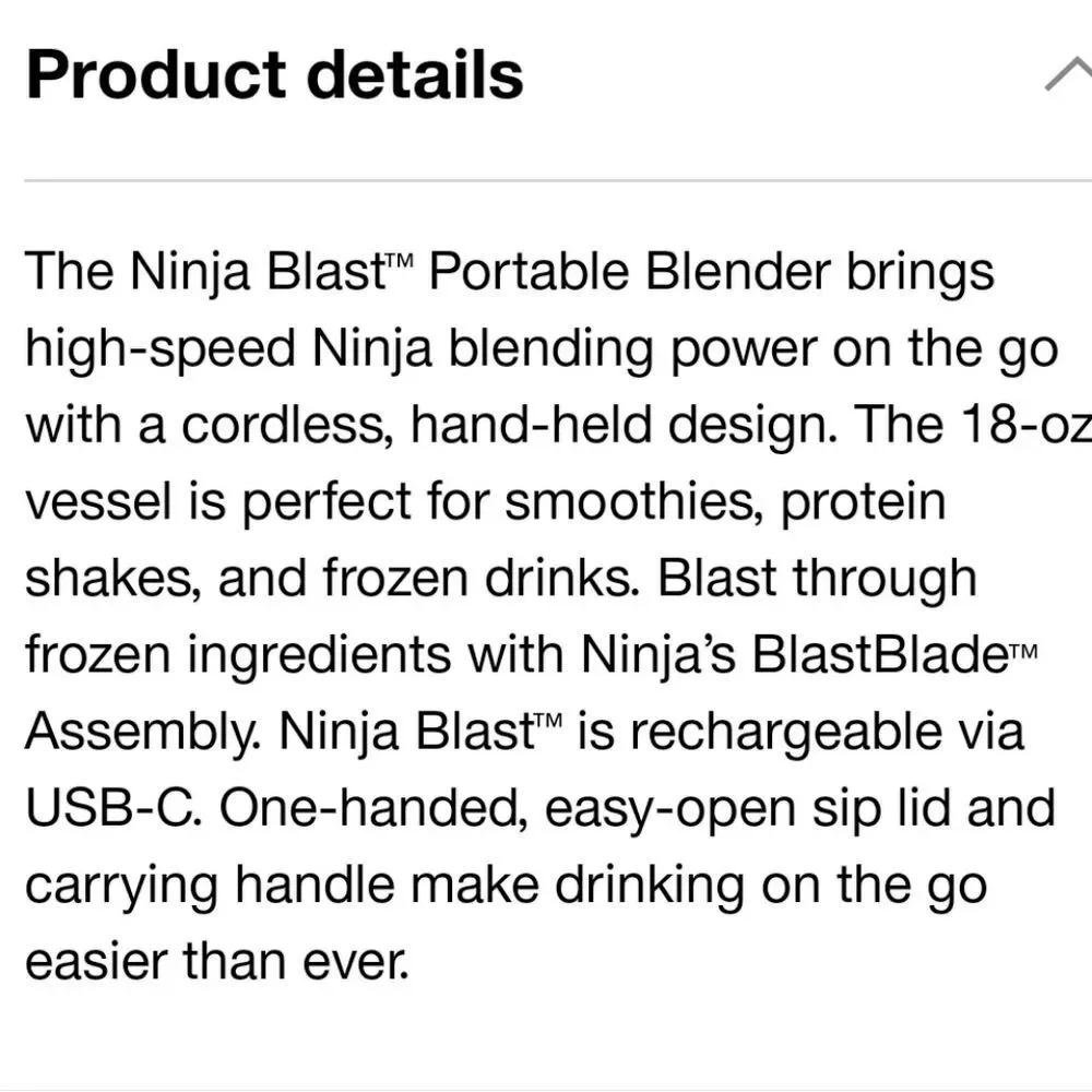 Ninja new specs